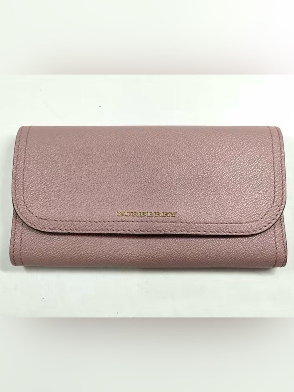 Burberry Rose Pink Leather Continental Wallet with COA